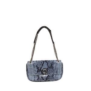 Michael Kors Snakeskin Embossed Leather Small Chain Shoulder Bag
